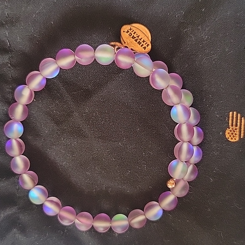 Alex ☆ Ani Seaglass Beaded Wrap Bracelet, Amethyst - Picture 3 of 3